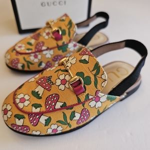 Gucci Kids Princetown Horsebit Slingback Loafer